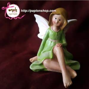 مجسمه فرشته نشسته سبزرنگ وارداتی