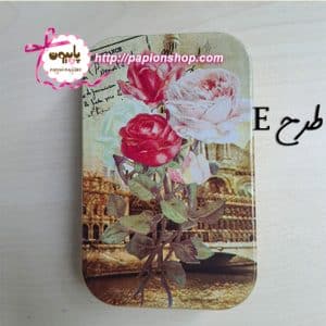 جعبه فلزی گلدار سایز بزرگ لولادار