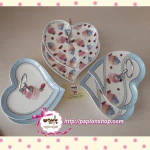 شیرینی خوری دوطبقه قلبی کاپ کیکی