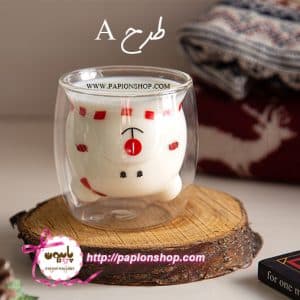ماگ پیرکس دوجداره طرح خرس
