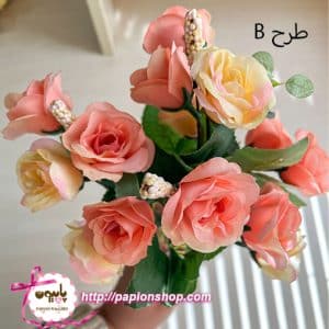 بوته مصنوعی گل رز صورتی
