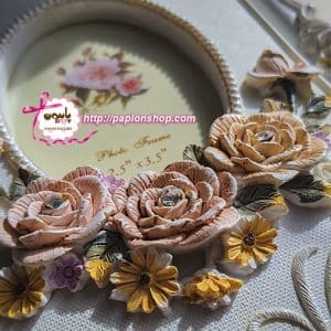 جزییات قاب عکس پلی استری دو فریم گلهای گلبهی