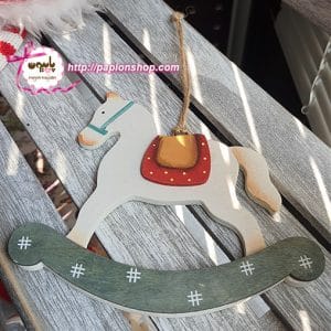 آویز چوبی طرح اسب راکر