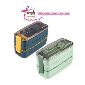 ظرف غذا و لانچ باکس سه طبقه 900 میلی لیتری برند YAKADA همراه با قاشق و چنگال