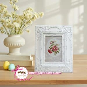 قاب عکس کلاسیک سفید چوبی پتینه (وارداتی)