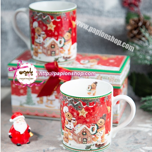 ماگ کریسمسی جعبه کادویی طرح کوکی زنجبیلی