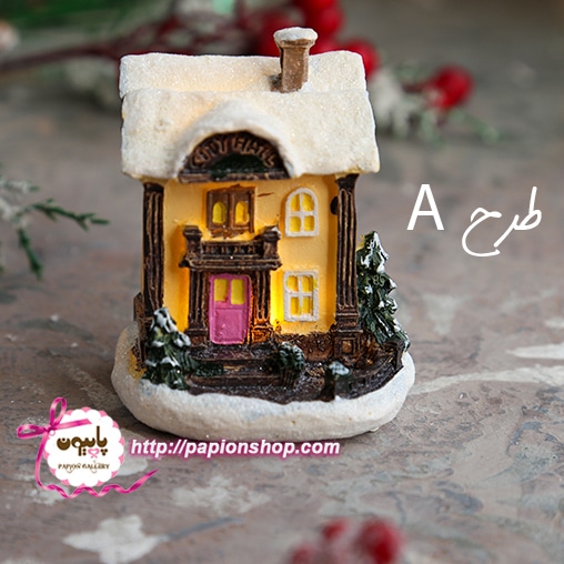 ماکت اماکن شهری چراغدار کریسمسی در شب برفی(وارداتی)