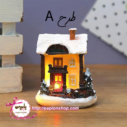 ماکت اماکن شهری چراغدار کریسمسی در شب برفی(وارداتی)