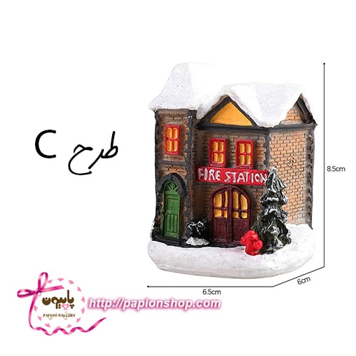 ماکت اماکن شهری چراغدار کریسمسی در شب برفی(وارداتی)