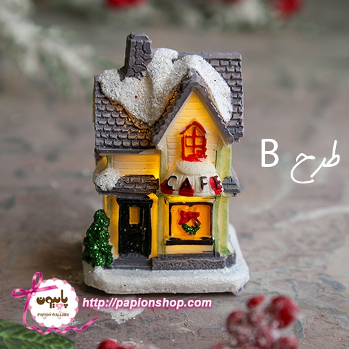 ماکت مغازه های کریسمسی چراغدار در شب برفی(وارداتی)