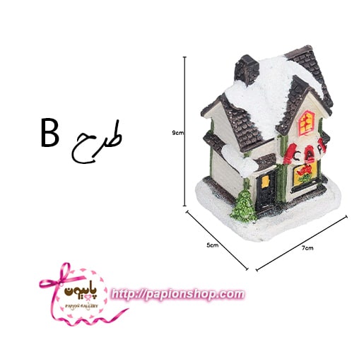 ماکت مغازه های کریسمسی چراغدار در شب برفی(وارداتی)