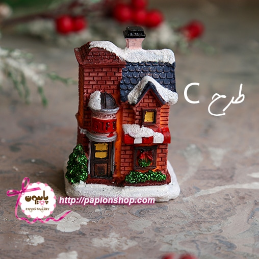 ماکت مغازه های کریسمسی چراغدار در شب برفی(وارداتی)