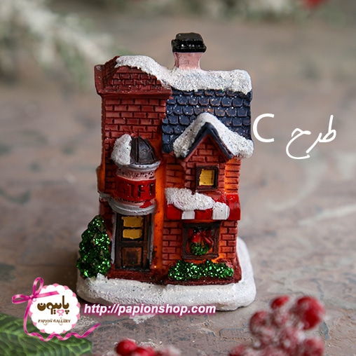 ماکت مغازه های کریسمسی چراغدار در شب برفی(وارداتی)