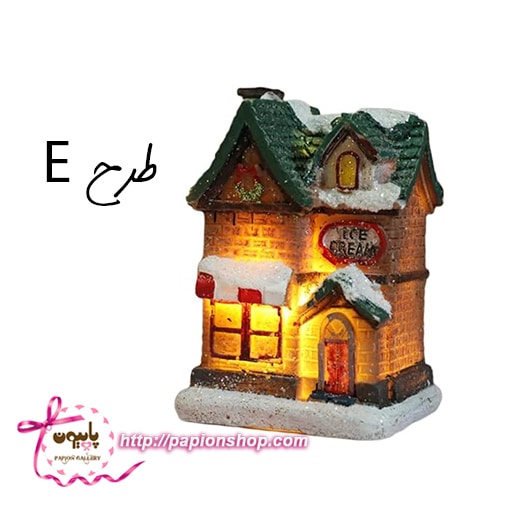 ماکت مغازه های کریسمسی چراغدار در شب برفی(وارداتی)
