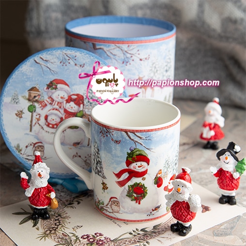 ماگ جعبه کادویی طرح خانواده آدم برفی