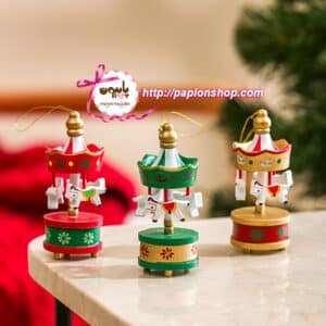 آویز کریسمسی کاروسل چوبی کوچک