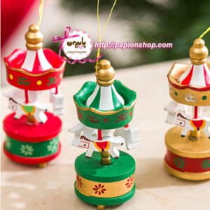 آویز کریسمسی کاروسل چوبی کوچک