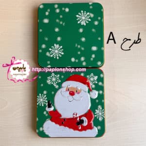 جعبه فلزی کریسمسی تخت با طرح برجسته