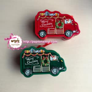 جعبه فلزی کریسمسی آویزدار طرح ماشین بابانوئل
