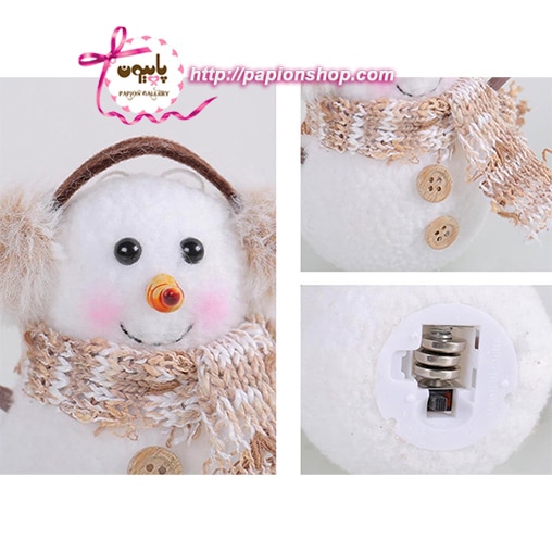 عروسک دکوری کریسمسی آدم برفی چراغدار