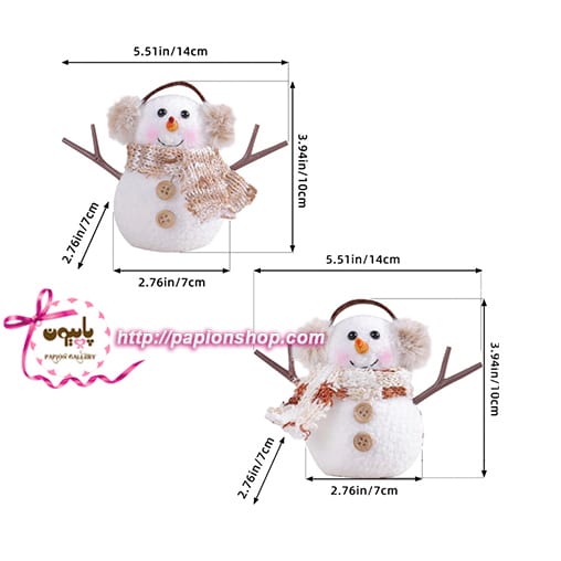 عروسک دکوری کریسمسی آدم برفی چراغدار