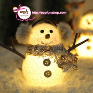 عروسک دکوری کریسمسی آدم برفی چراغدار