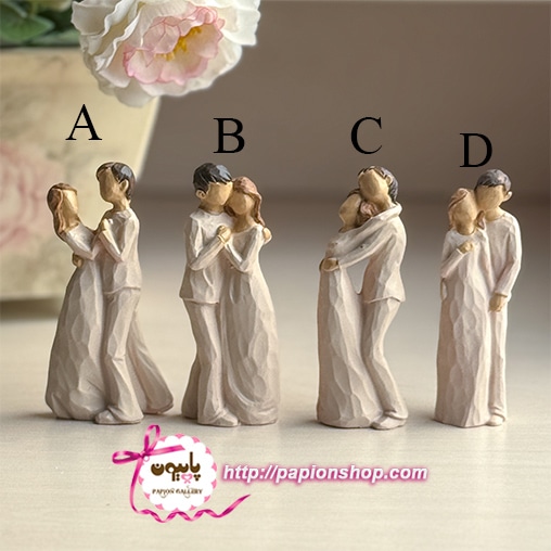 مجسمه های کوچک زوج عاشق در کنار هم (وارداتی)