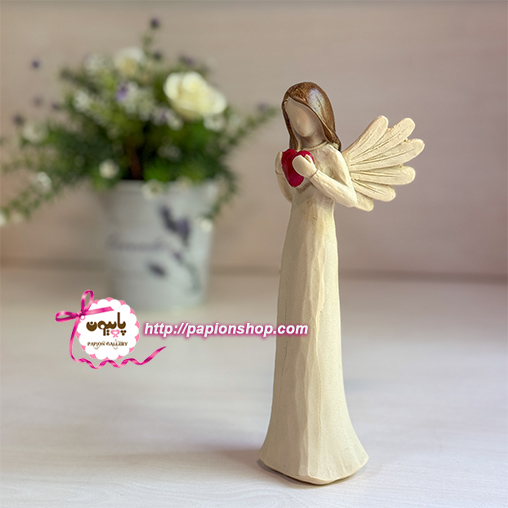 مجسمه فرشته بالدار قلب به دست (وارداتی)
