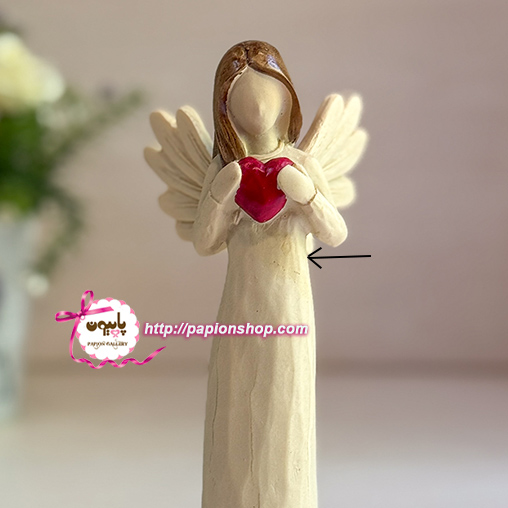مجسمه فرشته بالدار قلب به دست (وارداتی)