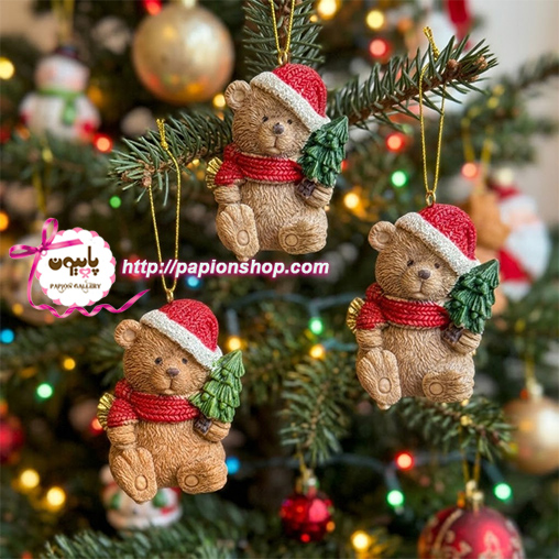 آویز و مجسمه رزینی کریسمسی طرح تدی (وارداتی)